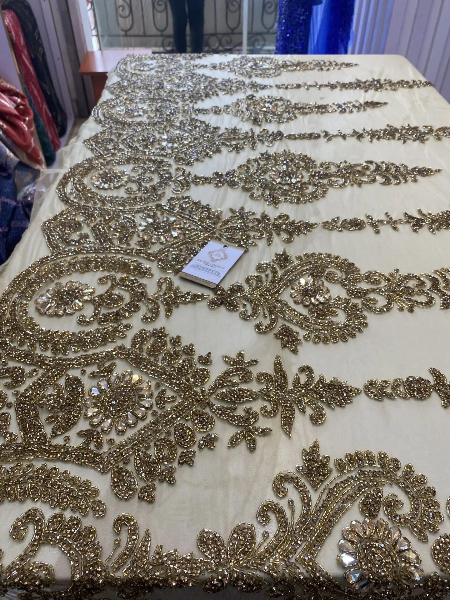 Crystal Border Fabric, Fabrics, Asoebi