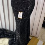 Black Royale Beaded Fabric