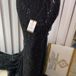 Black Majestic Beaded Fabric