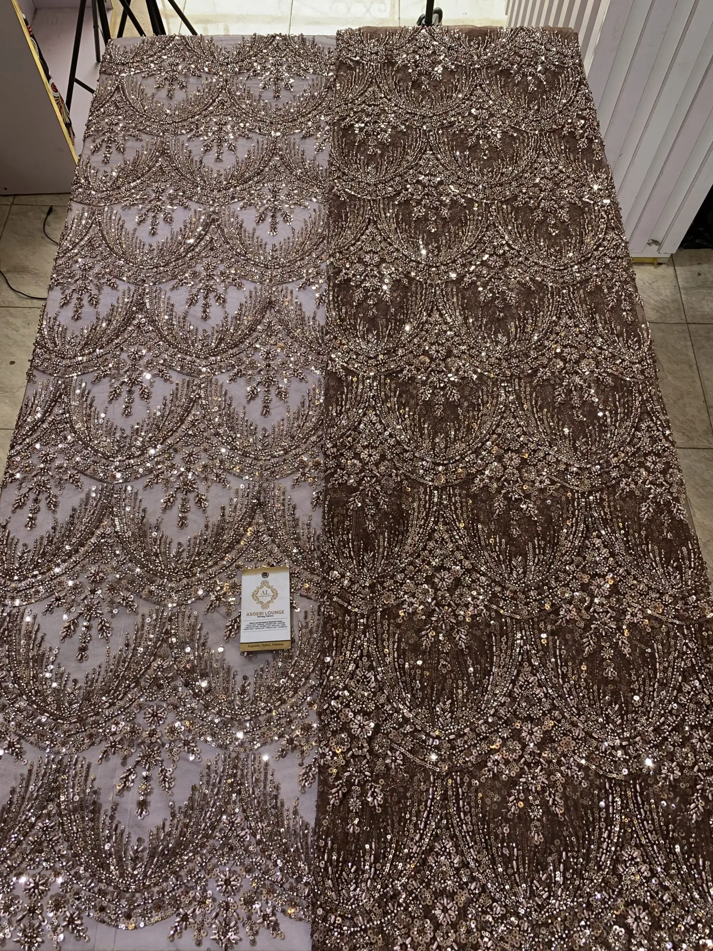 AsoSapphire Beaded Fabric