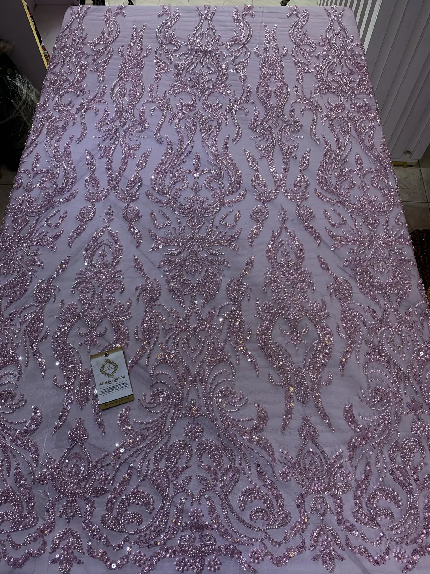 Golden Vow Beaded Fabric - Image 2