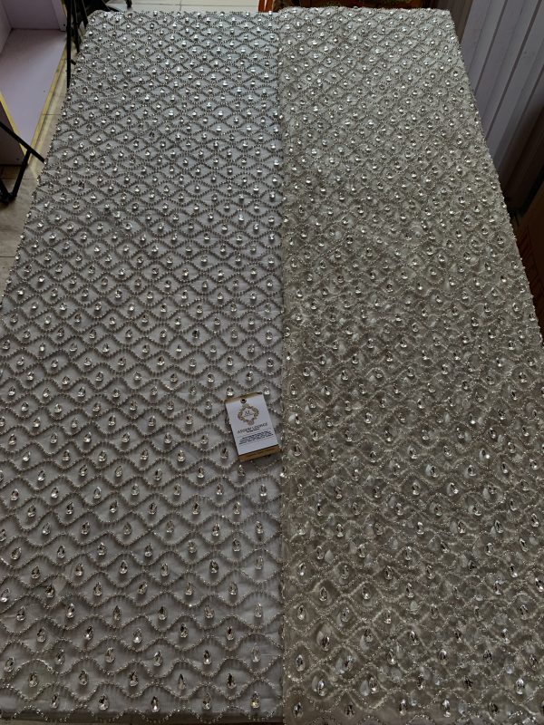 Emerald Beaded Fabric