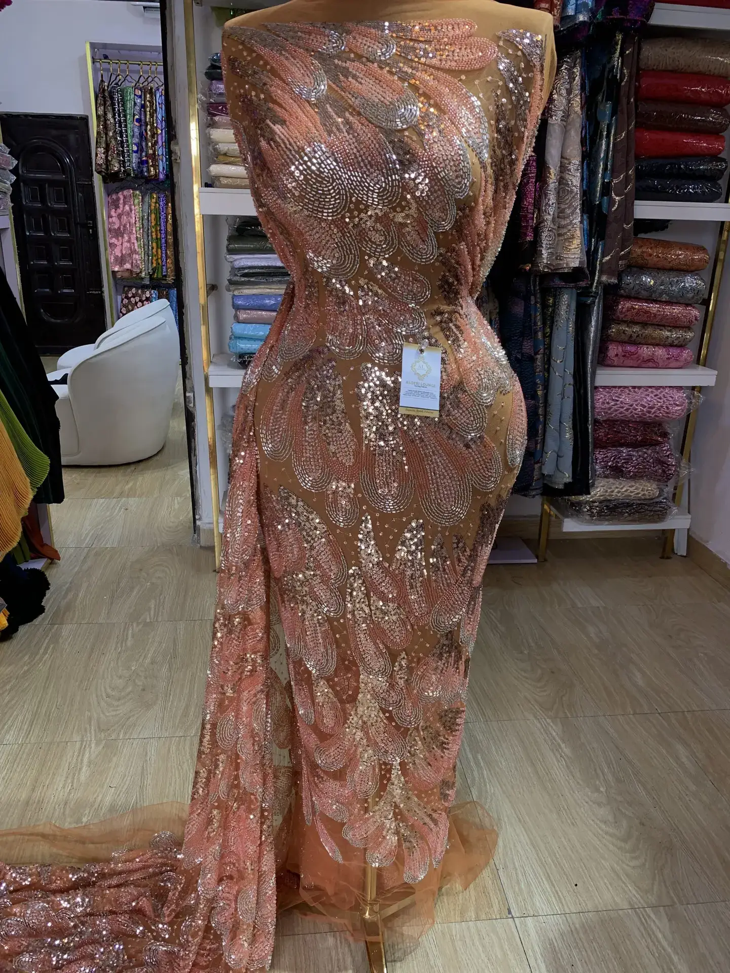 Flora Beaded Fabric - Image 2