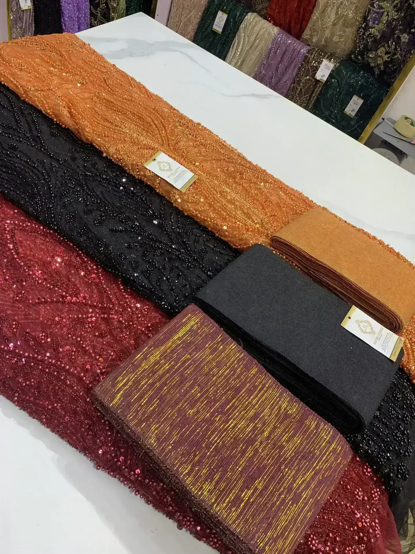 Lovelace Beaded Fabric - Image 2