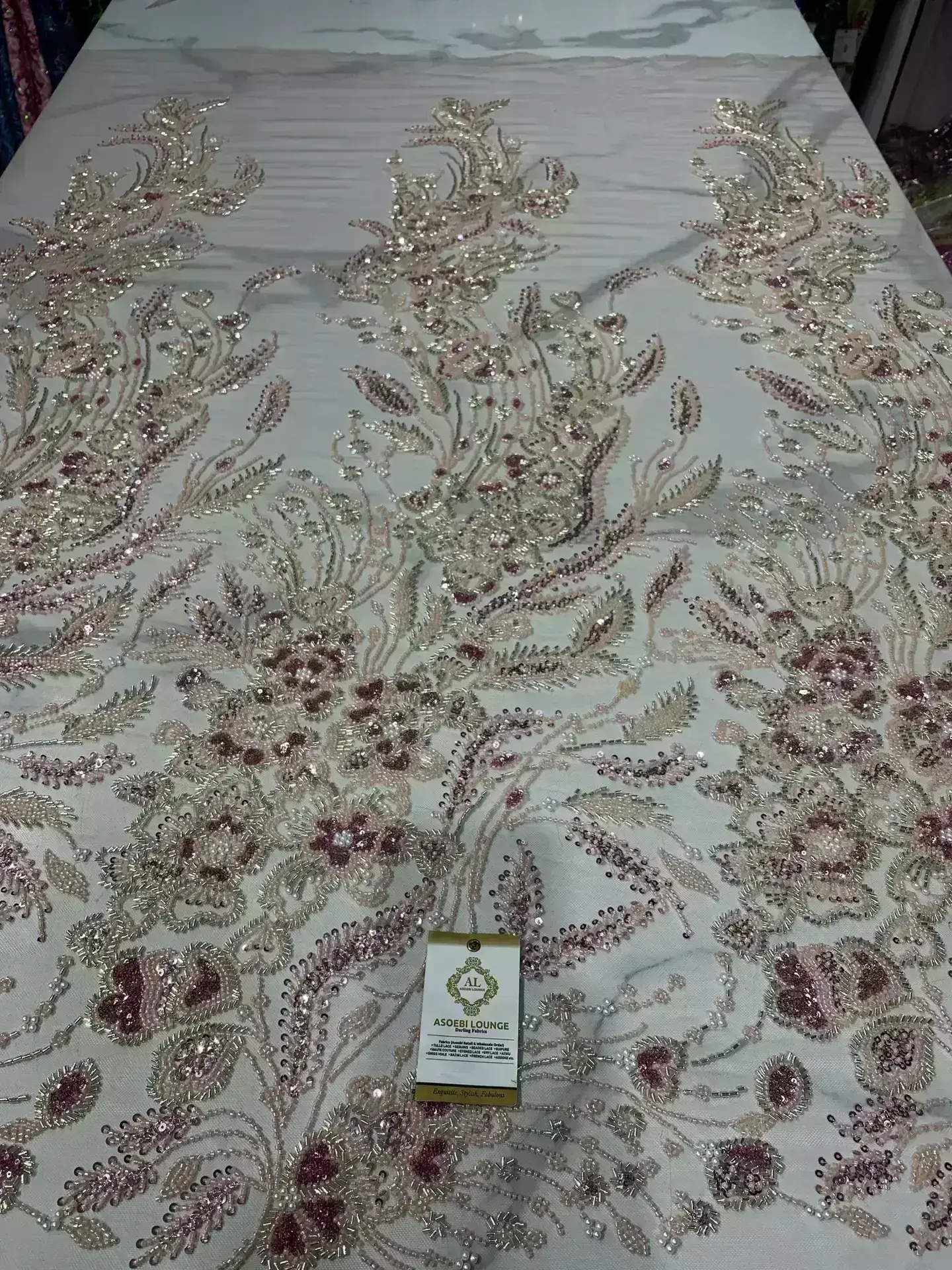 Sophia Beaded Fabric - Image 2